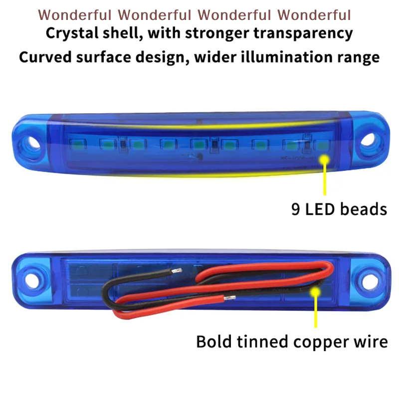 

1 шт. светодиодные боковые габаритные фонари 12В-24В передние/задние для грузовиков, кабин, фургонов, прицепов - автомобильные фонари
