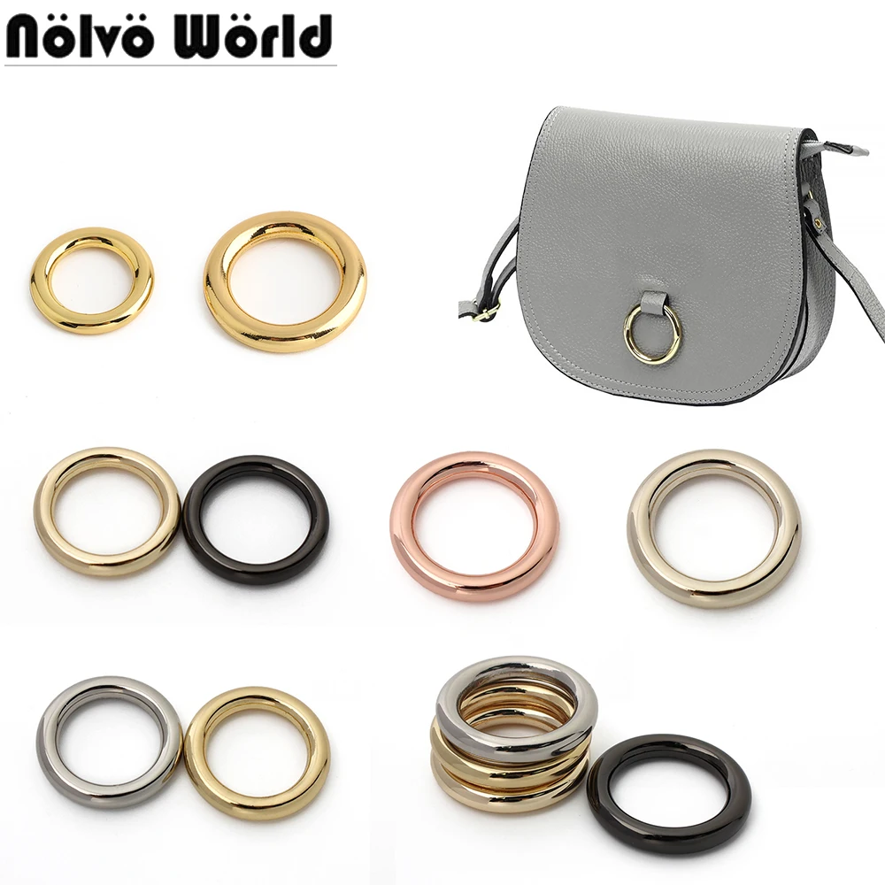 20/40/100PCS K gold 10-30mm Seamless Circular O Ring For Pet Collar Clasp Backpack Strap Hanging Bags Rings Buckle Accessories