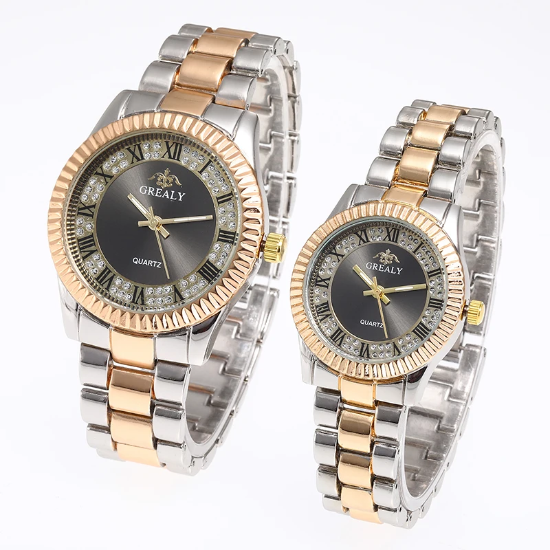 مجموعة زوجين بسيطة وعصرية وعصرية وعصرية للرجال، ساعة كوارتز نسائية، ساعة سوار هدية عمل #1
