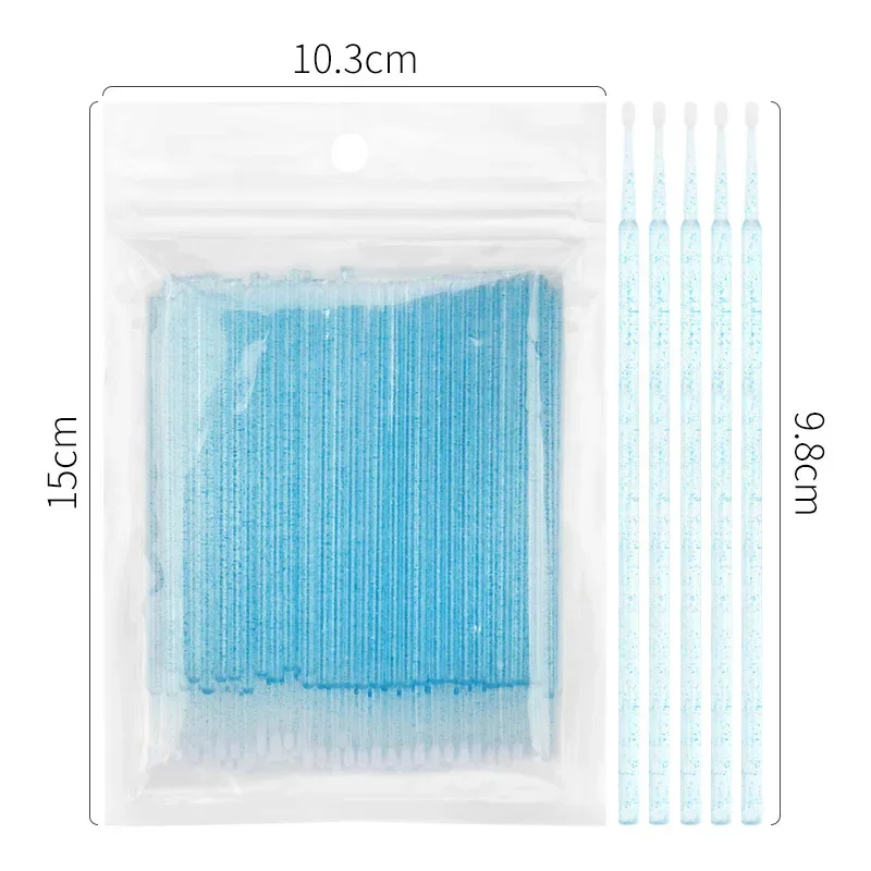 500PCS Eyelash Brushes Crystal Swab Microbrushes Eyelash Extension Brush Grafting Lash Removing Applicators Makeup Tool