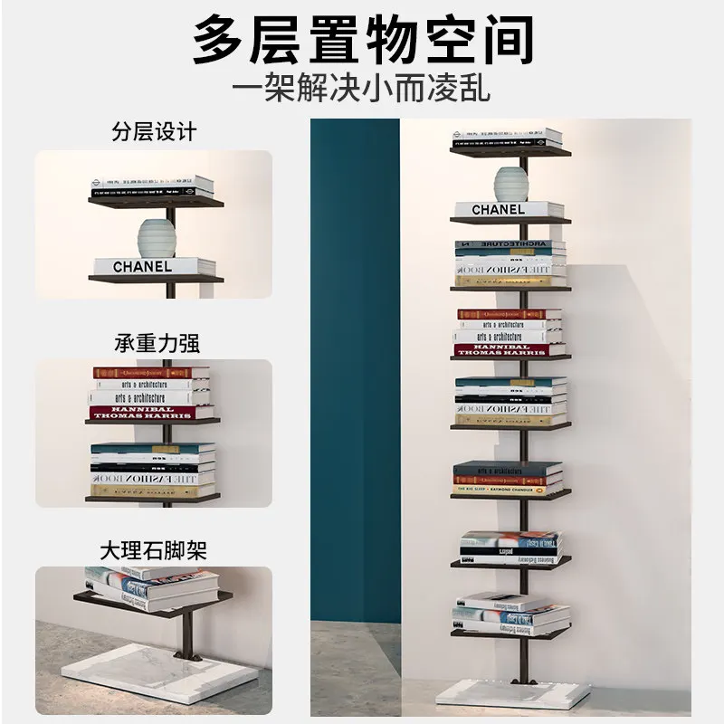 Nordic invisible bookshelf simple floor small living room seam reading gold multi-layer Internet celebrity short bookshelf shelf