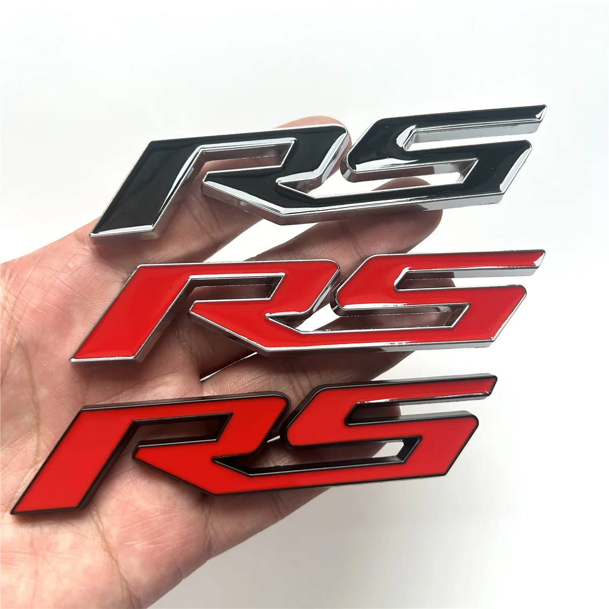 3D Metal RS Logo Emblem Badge Sticker for Compact Cars Front Grill Rear Trunk Enhanced Car Accessories and Styling