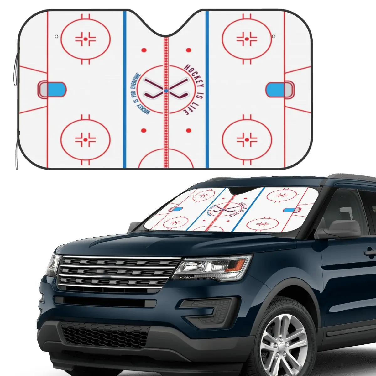 

Hockey Is Life Rink Sunshade Windscreen Car Front Windshield Window Sun Visor Accessories Covers