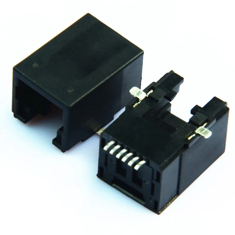 5 Stück SMD RJ11-Buchse 6P6C 8P8C RJ11-Telefonbuchse Weiblicher Kristallkopf-Anschluss 180 Grad Vertikal 6P6C Telefonstecker – Detail 3