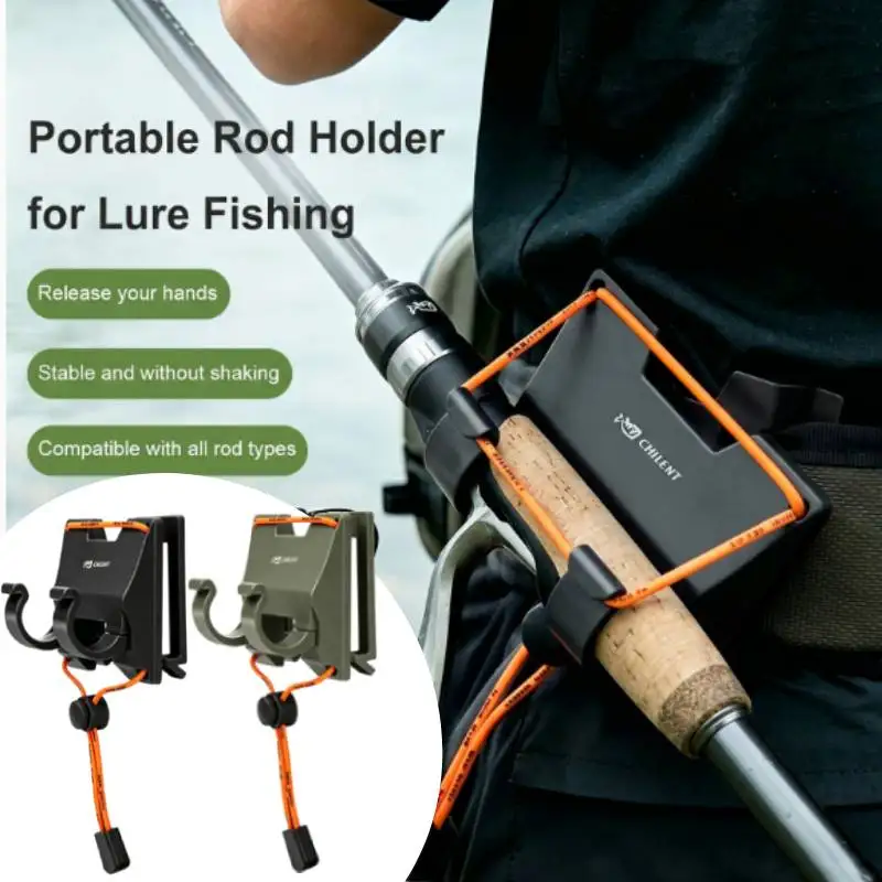 

Outdoor Professionals Belt Clip Rod Holder - Hands-Free - Slide Lock System with 360° Rotation for Fly Fishing and Spinng Rods