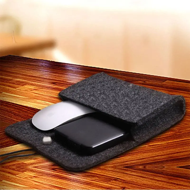 652F Soft Felt Protective Sleeve Portable Storage Bag Pouch for Charger Mouse Power Adapter Carrying for Case