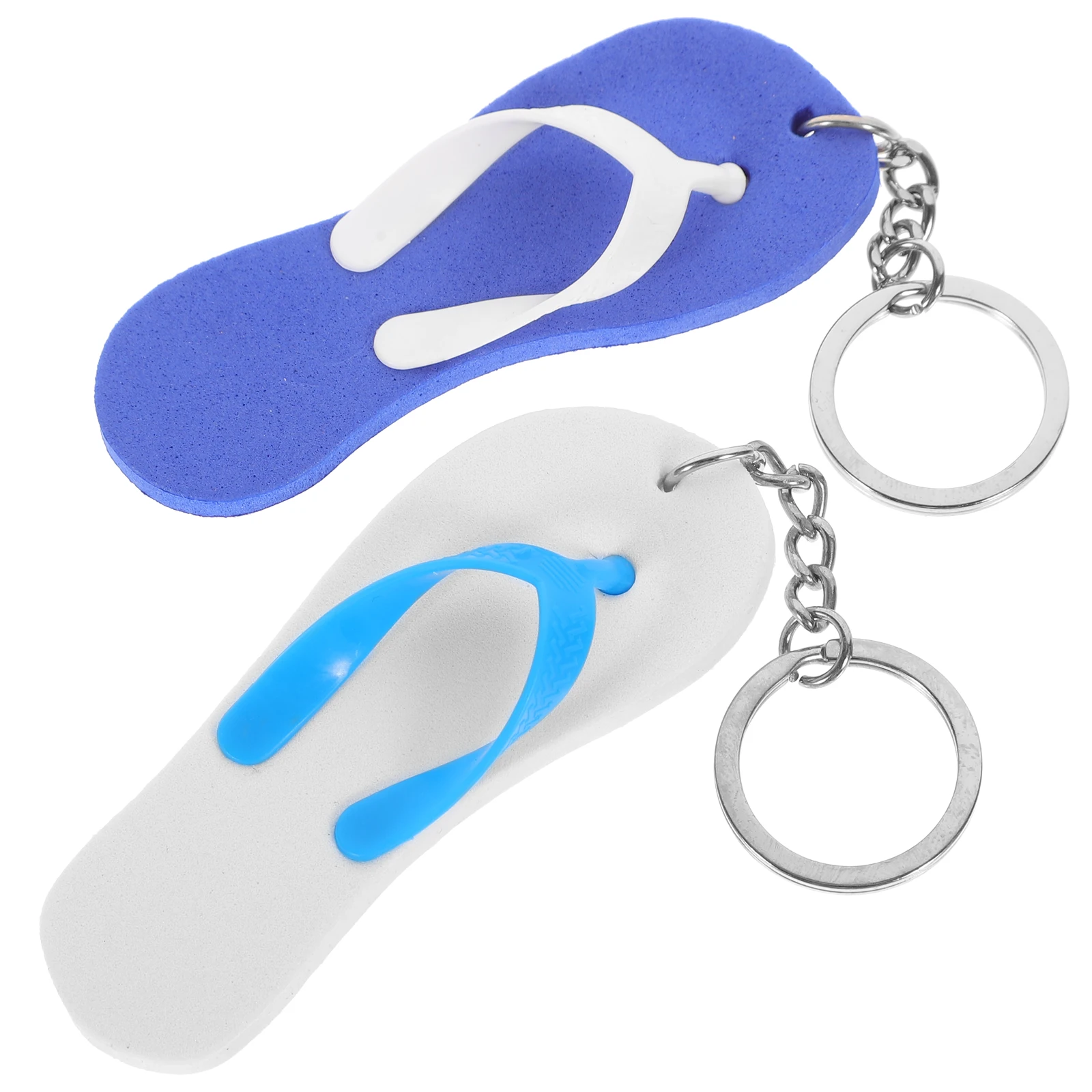 

6pcs Beach Slippers Keychain Cute Sea Themed Slipper Design Keychains Luau Party Favors Gifts Bag Hanging Decor Keychain