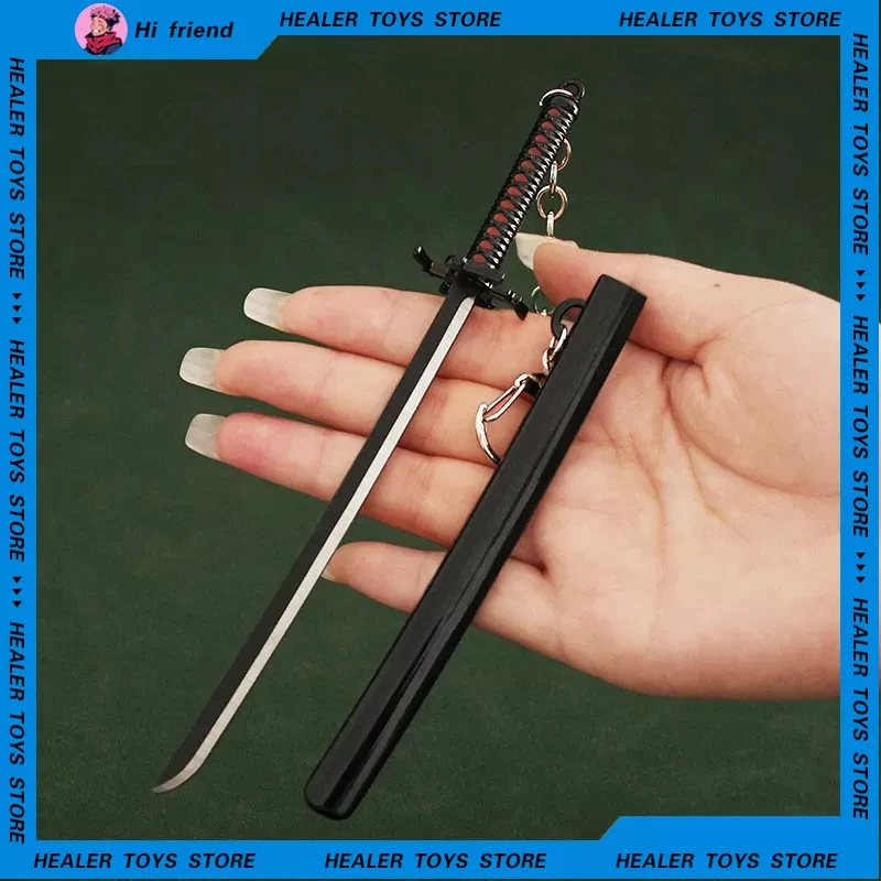 Bleach Weapon Kurosaki Ichigo Sword Japanese Popular  Royal Uncut Katana Toys Steel Anime Action Weapon Keychain Gifts for Boy