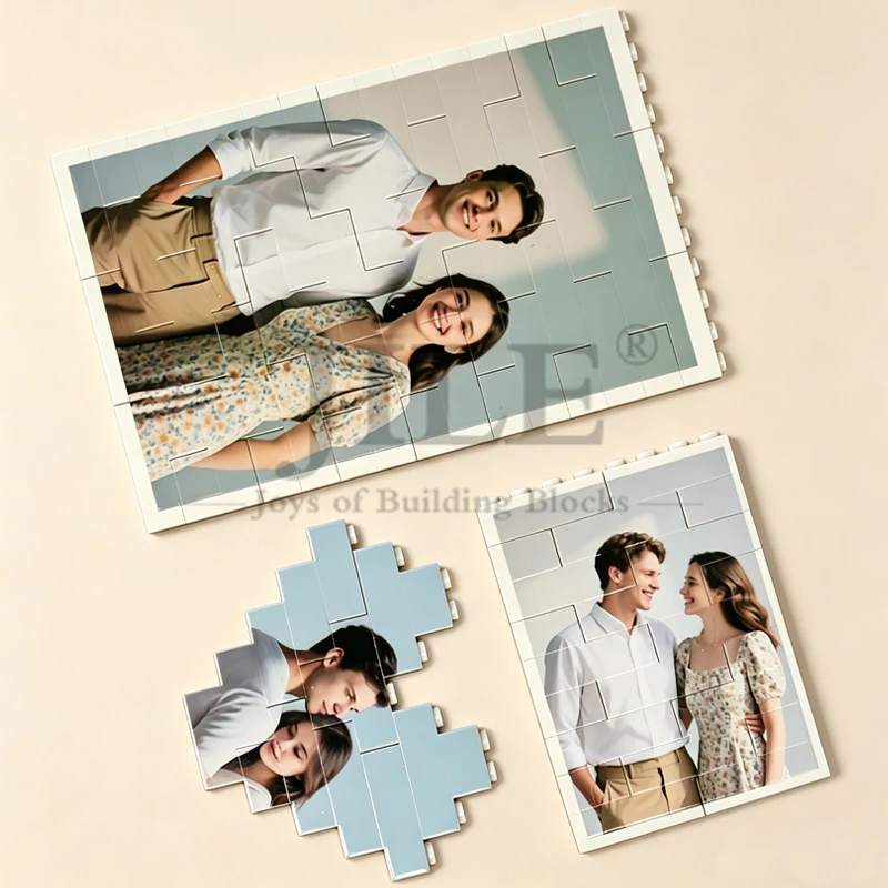 Personalisierter Ziegelstein-Fotorahmen, Geburtstags-Souvenir, Geschenk für Mama, Papa oder Sie, Weißer Puzzle-Rahmen für Jede Gelegenheit, DIY – Detail 5