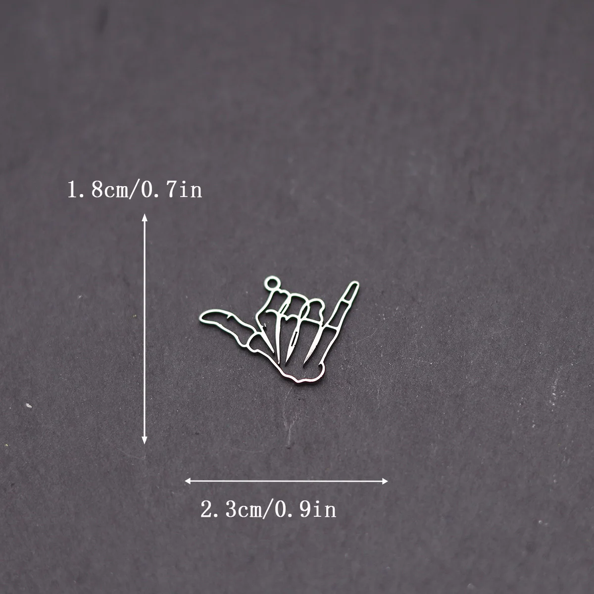 3pcs Unique Skeleton Hand Gesture Stainless Steel Charm Pendant Fit Necklace Earrings DIY Jewelry Making Findings