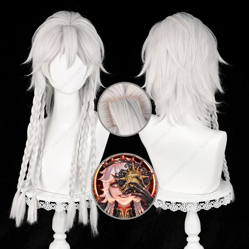 Morningstar Ithaqua Peluca de Cosplay, reloj de noche, pelucas trenzadas grises cálidas, pelo sintético resistente al calor, Halloween, 63cm