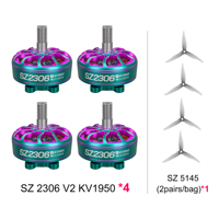 MEPS 4pcs SZ2306 V2 Motors for 5 Inch Freestyle Drone 1750KV/1950KV/2450KV with 4pcs SZ5145 Propellers
