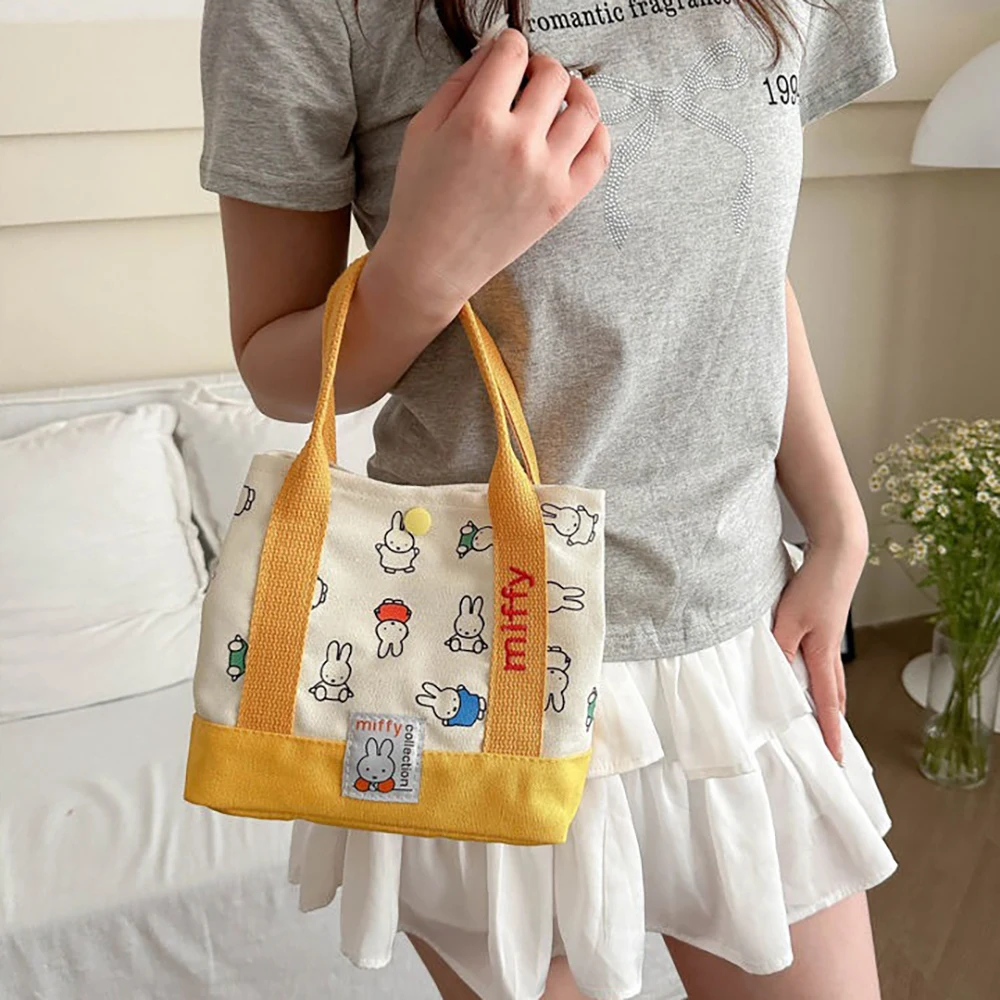 HEISSER VERKAUF Kawaii Miffy Niedliche Handtasche Cartoon-Kaninchen Leinwand-Stickerei Modische Bento Multifunktionale Aufbewahrungstasche Mädchengeschenk – Detail 10