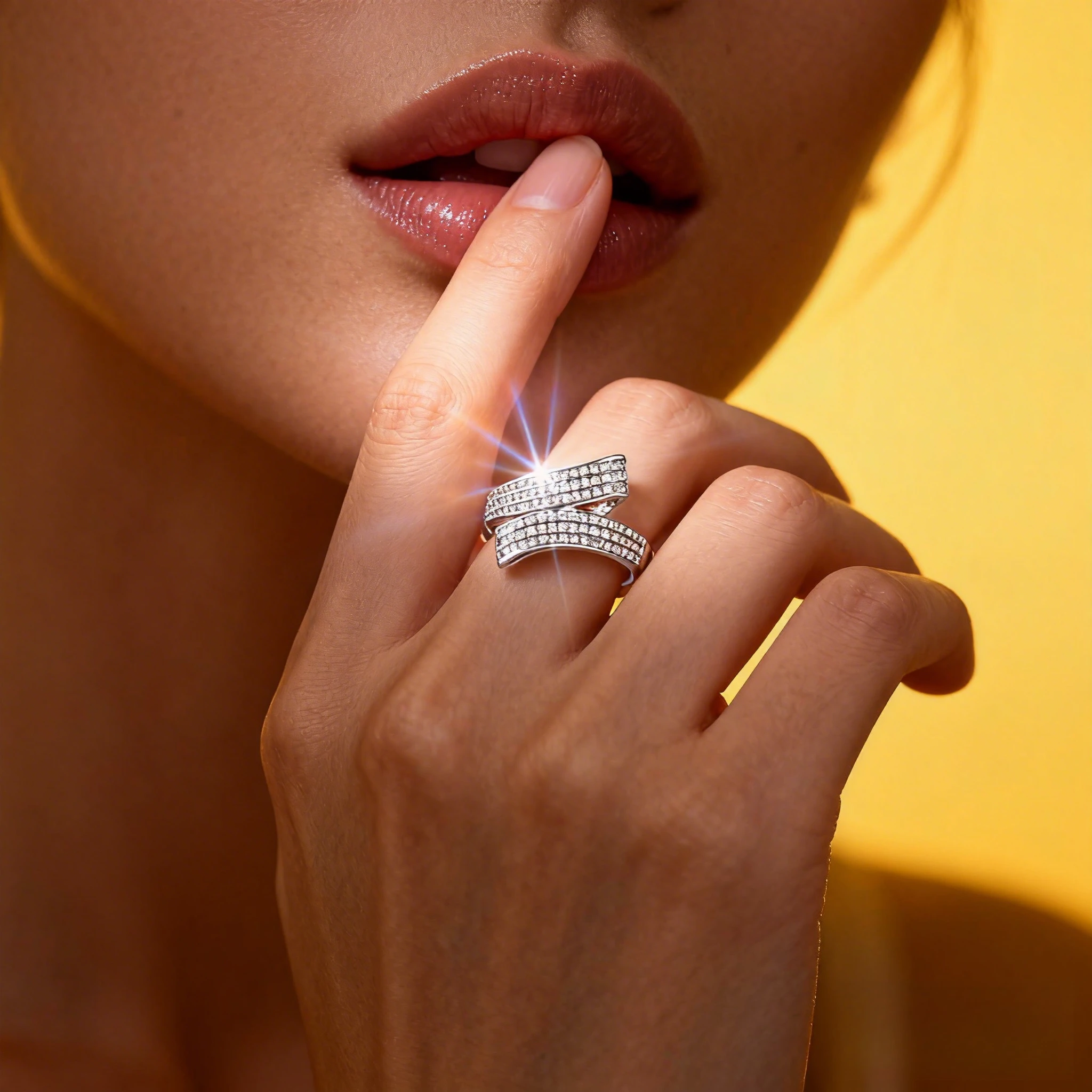 Copper-inlaid Zircon Micro-inlaid Light Luxury Multi-layer Loose-fitting Ring Fashion Individual Geometric Jewelry Rings 2025 Fr