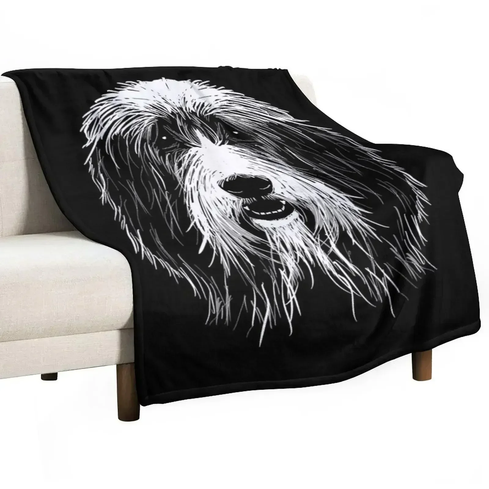 Bearded Collie Throw Blanket Soft Beds Vintage Tourist Loose Warm Nap Blankets