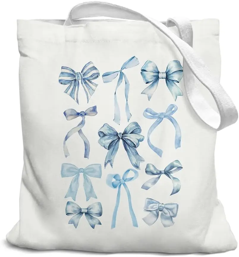 Borsa a tracolla in tela da donna con stampa di stivaletti in denim blu - Borsa casual in stile retrò occidentale adatta per l'uso quotidiano