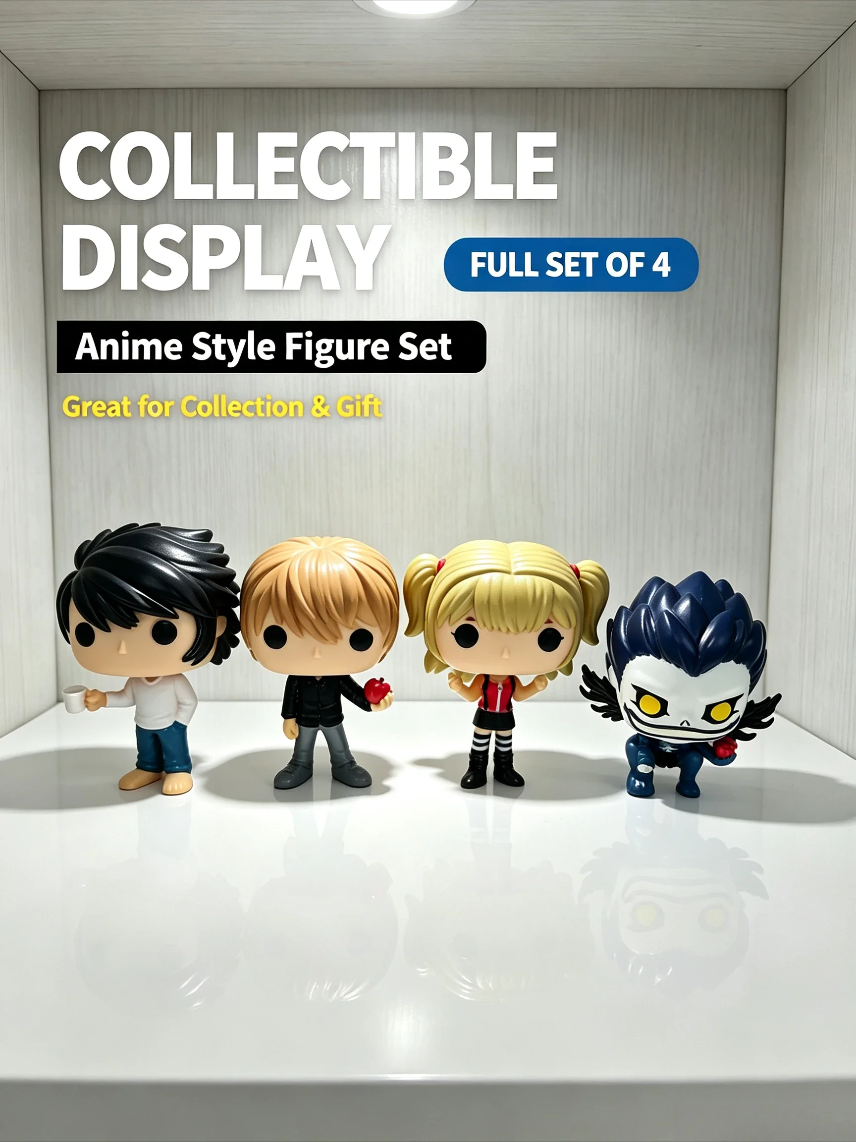 Hot Death Note POP Figures Set 4 Characters Ryuk Light Misa L Anime Action Model Collectible Toys In Stock