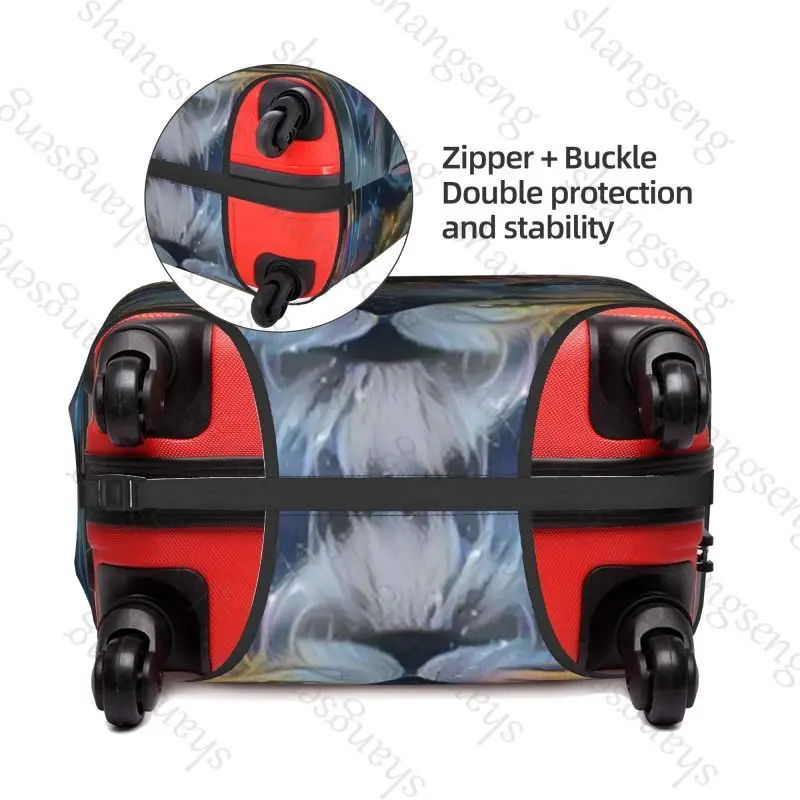 Travel suitcase protective case, suitcase cover, elastic protection, washable Luggage cover, 18-32 in Fierce Tiger animal