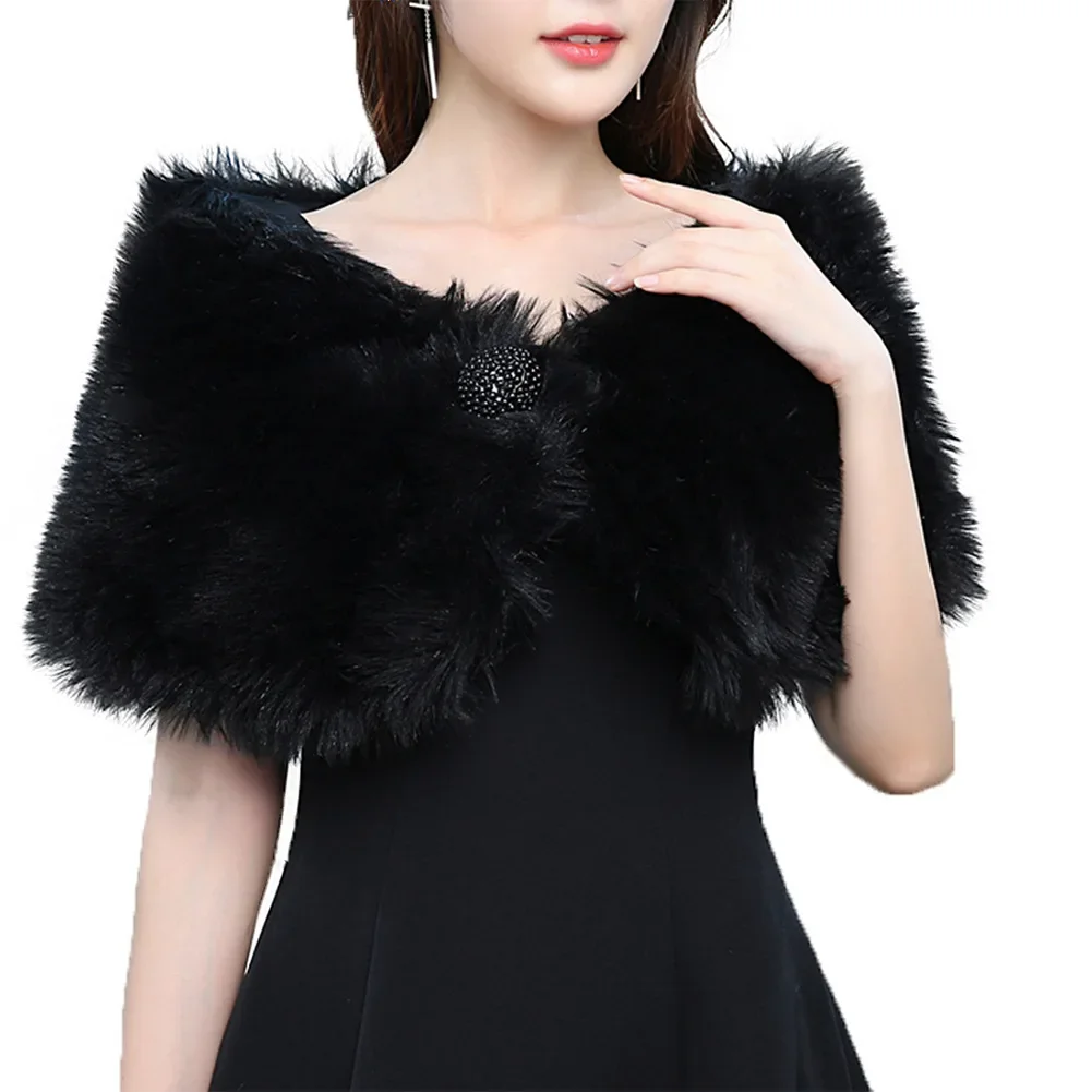 Popular Autumn and Winter Bridal Fur Shawl Wedding Dress Winter Warm Shawl Imitation Rabbit Hair A Generation of Hair Fur Shawl