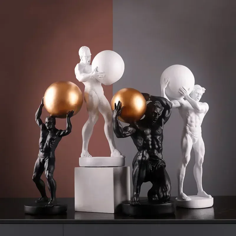 Nordic Body Building Figuras Decorativas Resin Ornaments Home room Desktop Sculpture Crafts Bookcase Club Figurines Decoration