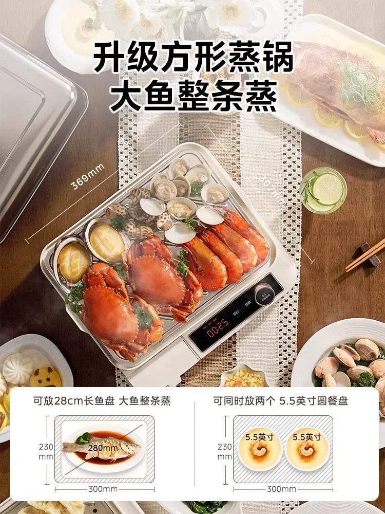 220V High-quality Electric Steamer with Large Capacity, Stainless Steel Design and Multi-layer Steam Functionality