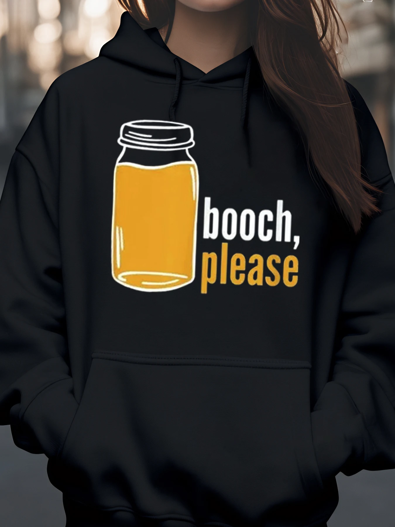 

Толстовка с капюшоном Kombucha Jar Booch Please, осенне-зимняя повседневная одежда для женщин