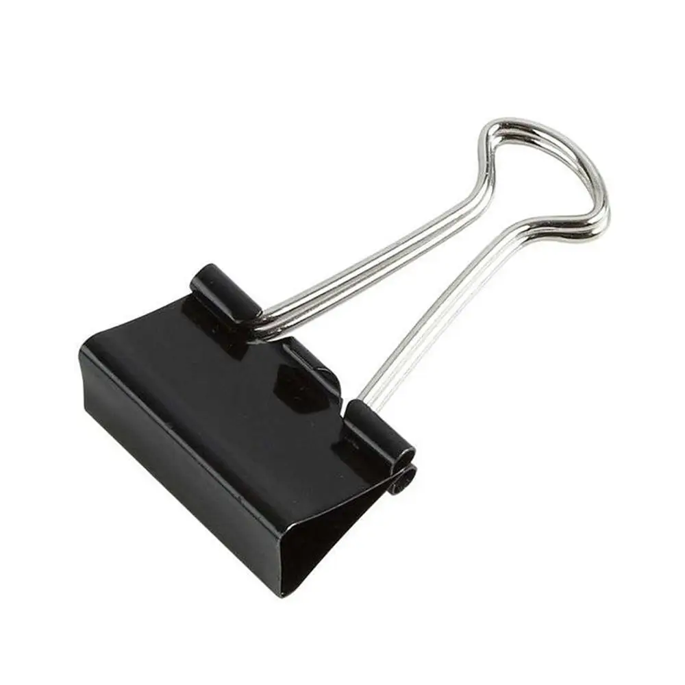 Clips de Metal negro para encuadernación, Clip de papel para notas, carta, suministros de oficina, clip de seguridad, producto, 15mm, 19mm, 25mm, 32mm, 41mm, 51mm, lote de piezas