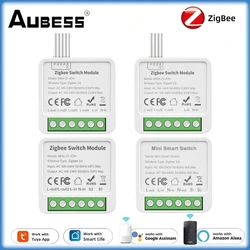 Tuya Smart Zigbee 1/2/3/4CH DIY Mini Schakelaar 2-weg Controle Lichtrelais Smart Leven Draadloze Afstandsbediening Werk Met Alexa Google