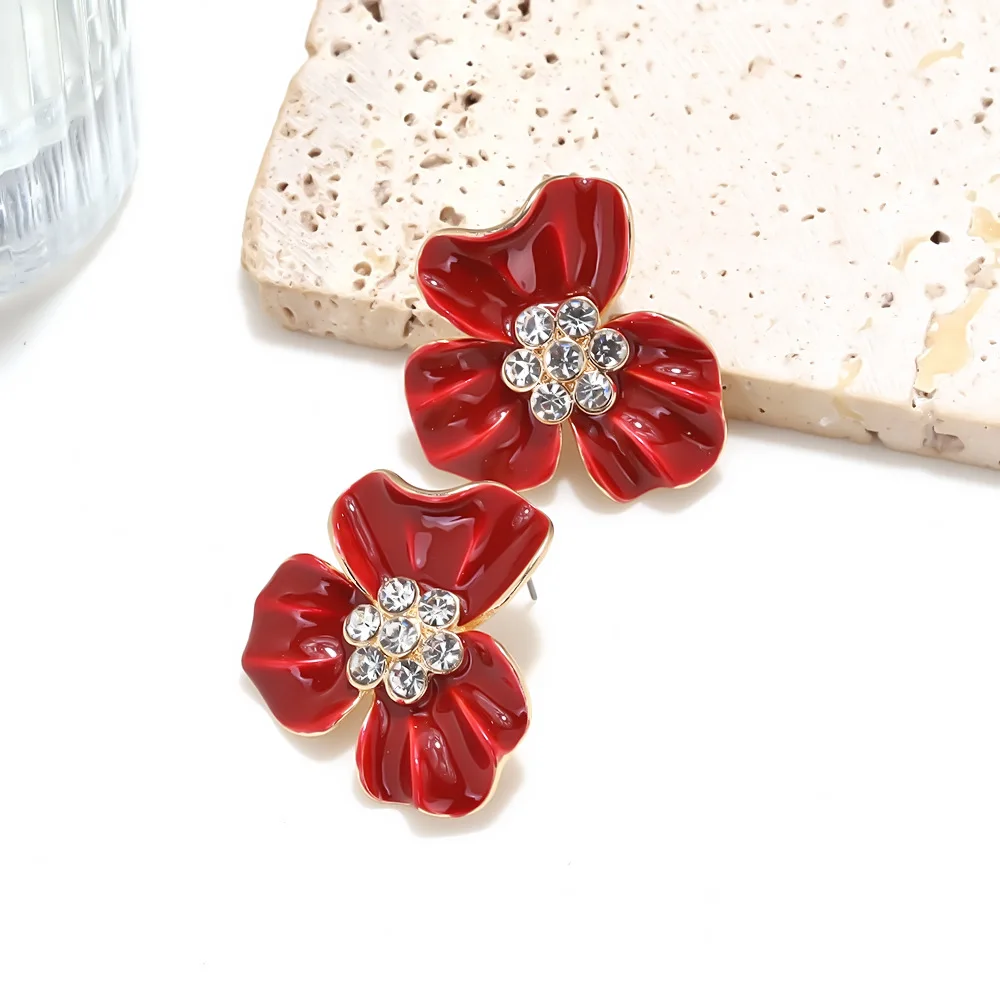 ZAA 2026 العصرية بالمينا زهرة إسقاط أقراط سباركلي حجر الراين رصع السحر امرأة بيان عطلة اكسسوارات الحفلات #5