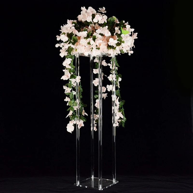 Clear Flower Vase for Wedding Decoration, Table Centerpiece, Vintage Floral Stand, Columns for Marriage, 10Pcs