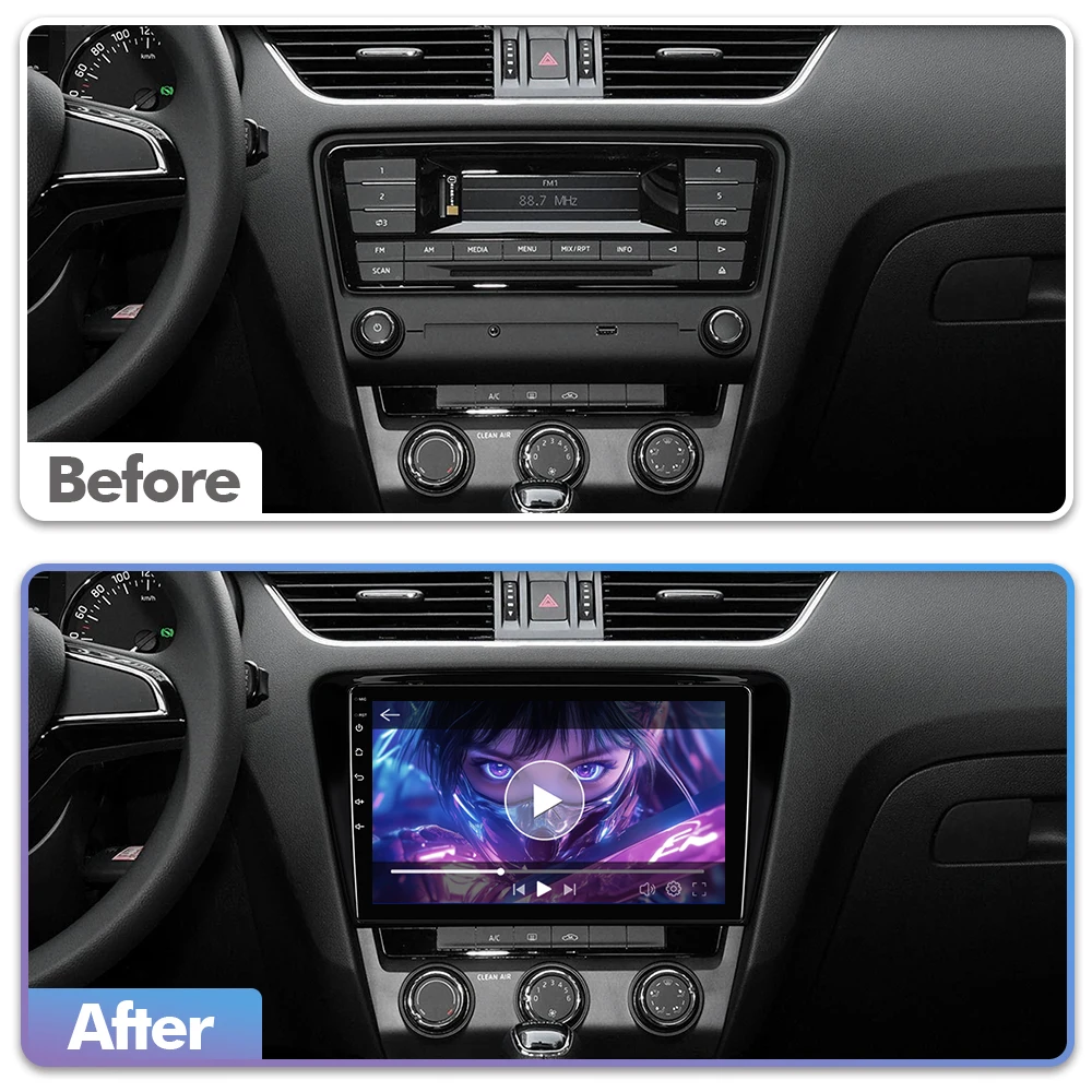 ISUDAR T57 Android 15 Radio For Skoda Octavia 3 A7 2014-2017 Multimedia Player CarPlay Android Auto Head Unit Camera DSP Stereo