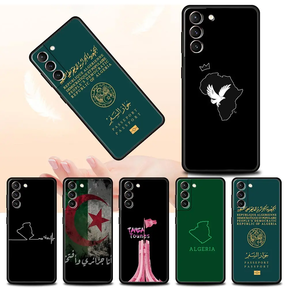 Algeria Passport Phone Case For Samsung Galaxy S24 S23 S22 Ultra S20 S21 FE 5G S10 S9 Plus S10E S8 S7 Edge Soft Silicone Cover