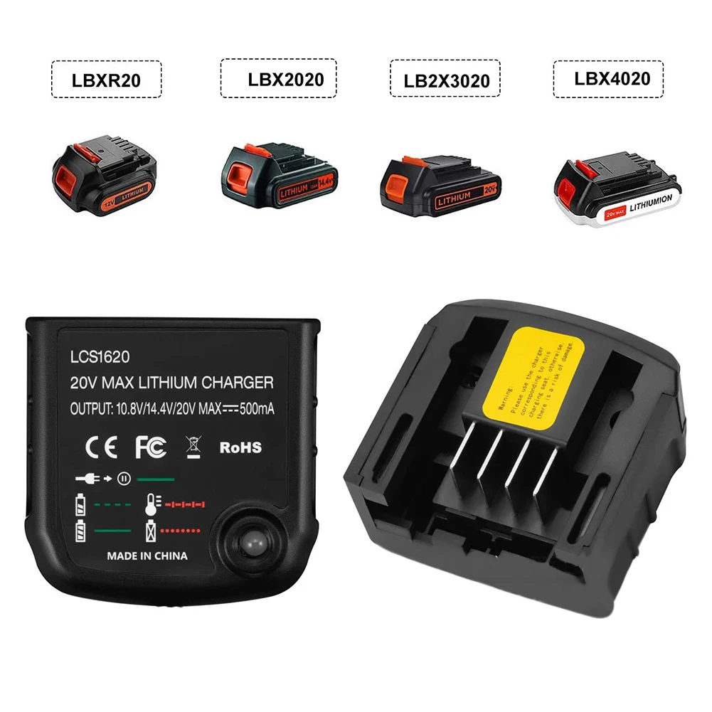 For Black&Decker BL1518 BL1512 Li-ion Battery Charger 10.8V 14.4V 18V 20V Serise LBXR20 Electric Drill Screwdriver Tool Accesso