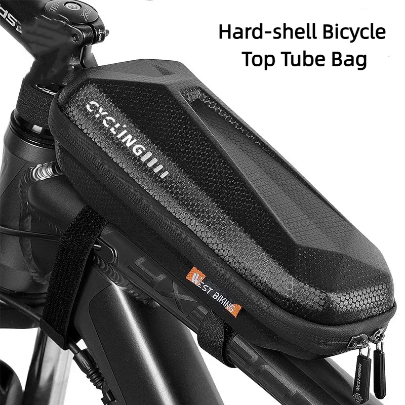 

Bicycle Top Tube Bag Large Capacity Hard Shell Bike Tool Bag Waterproof Bicycle Front Frame Storage Bag For MTB Road Bike