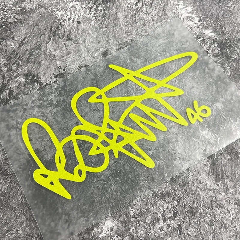 1PC Valentino Rossi 46 Signature Sticker Multi-Color Vinyl Decals for Helmets, Laptops, Bikes – Must-Have for MotoGP Fans