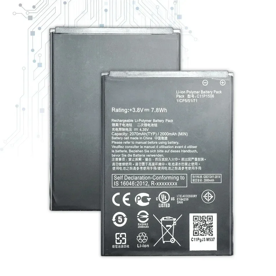 Mobile Phone Battery For Asus Live G500TG ZC500TG Z00VD ZenFone Go 5.5 inch C11P1506 2070mAh