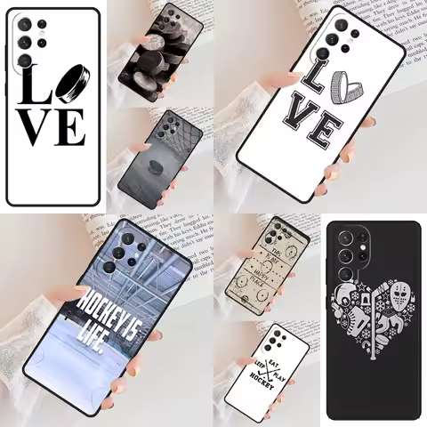 Ice Hockey Rink Phone Case For Samsung Galaxy S24 S23 S22 S21 Ultra S10 Note 10 Pro S20 Plus FE S9 S8 Cover
