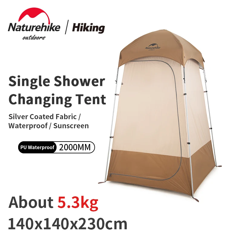 Naturehike Portable Camping Shower Tent 210T Sunscreen Waterproof Outdoor Single Shower Changing Tent Emergency Toilet Tent