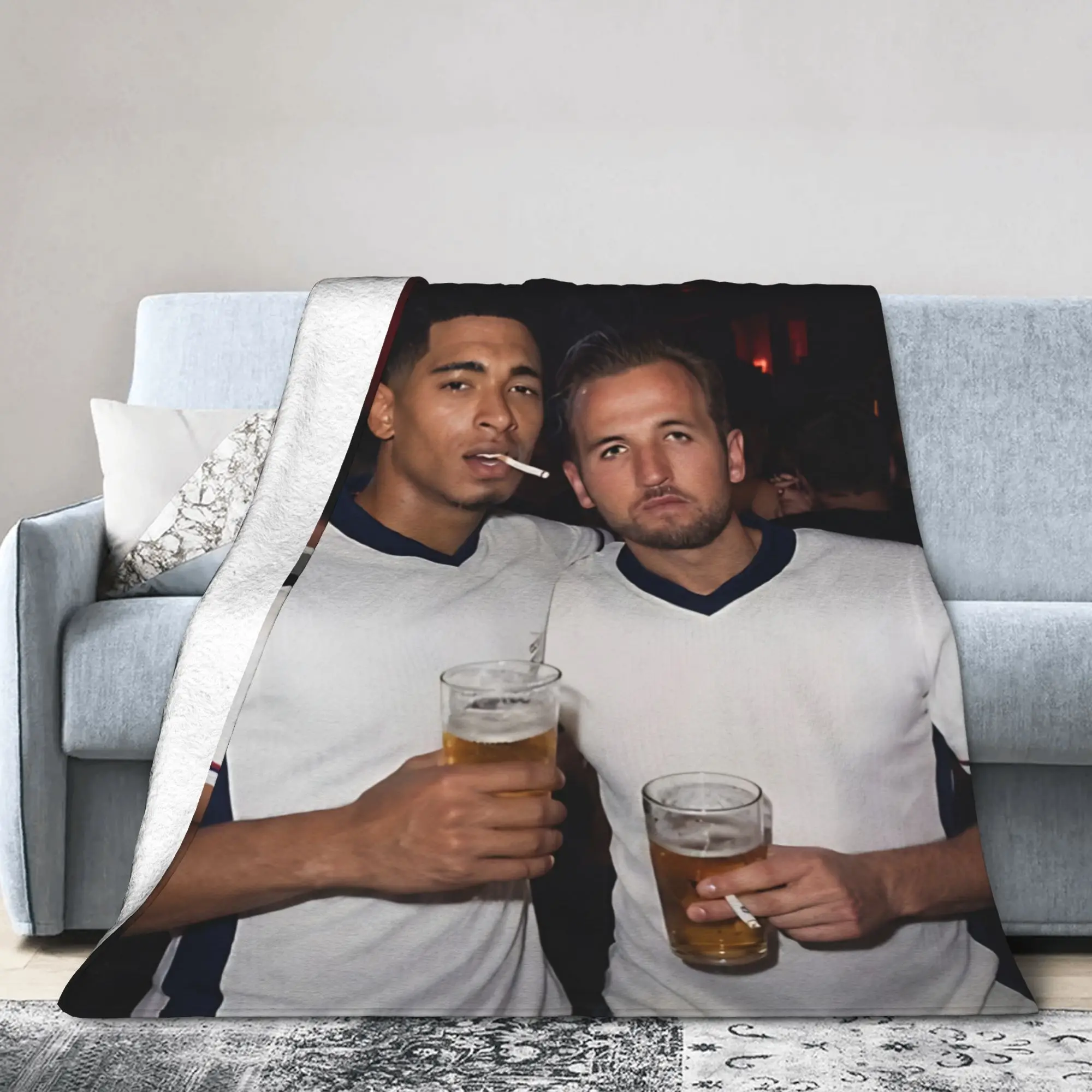 Jude Bellingham Harry Kane Night Club Casual Collage Soft Blanket Car Throw Blanket Bedroom Flannel Bedspread Sofa Bed Cover