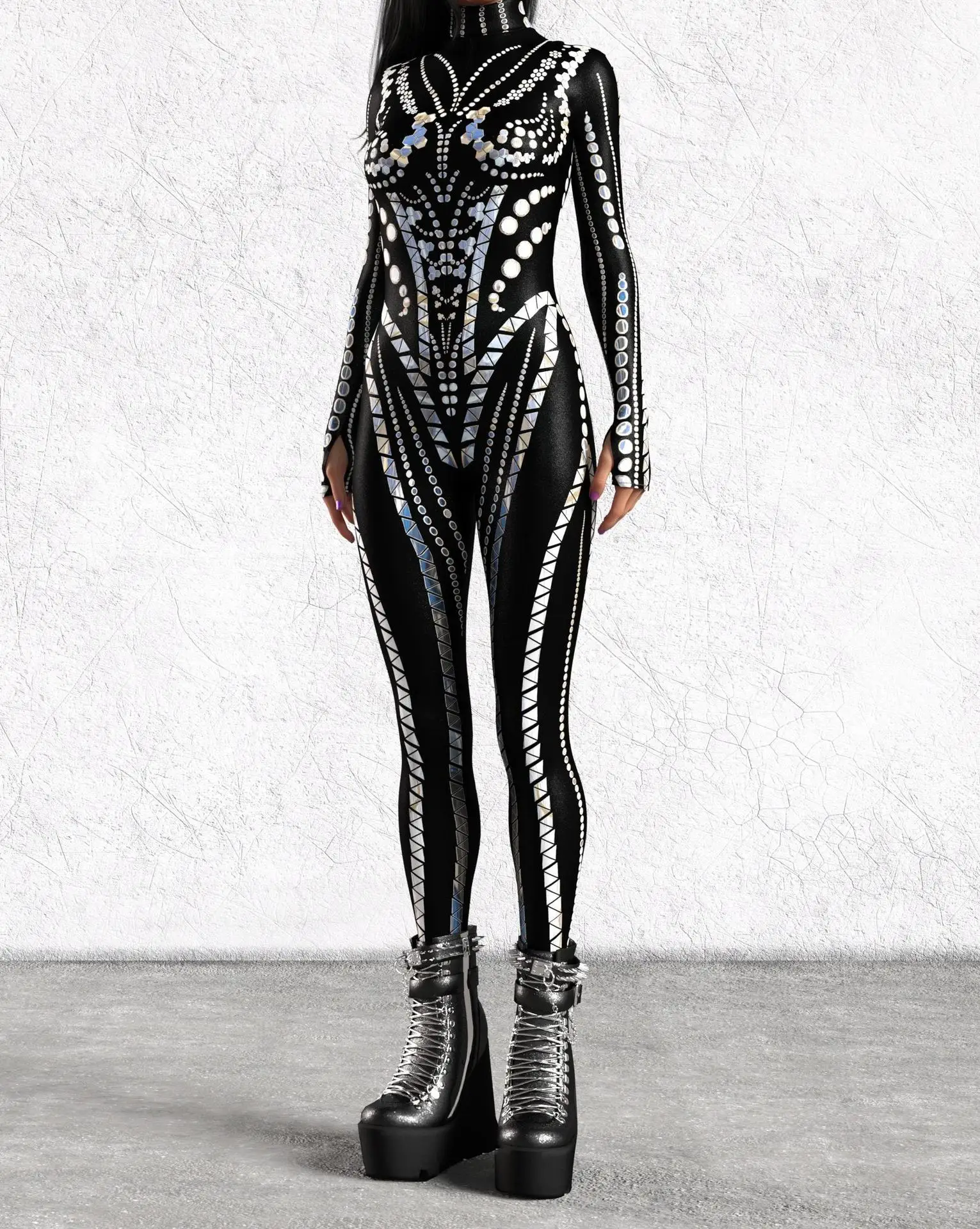 Damen Festtags- und Festival-Aerial-Yoga-Jumpsuit Halloween-Party-Kleidung Karneval Morphsuit Cosplay Einzigartiges Kostüm Bodysuit Zentai – Detail 25