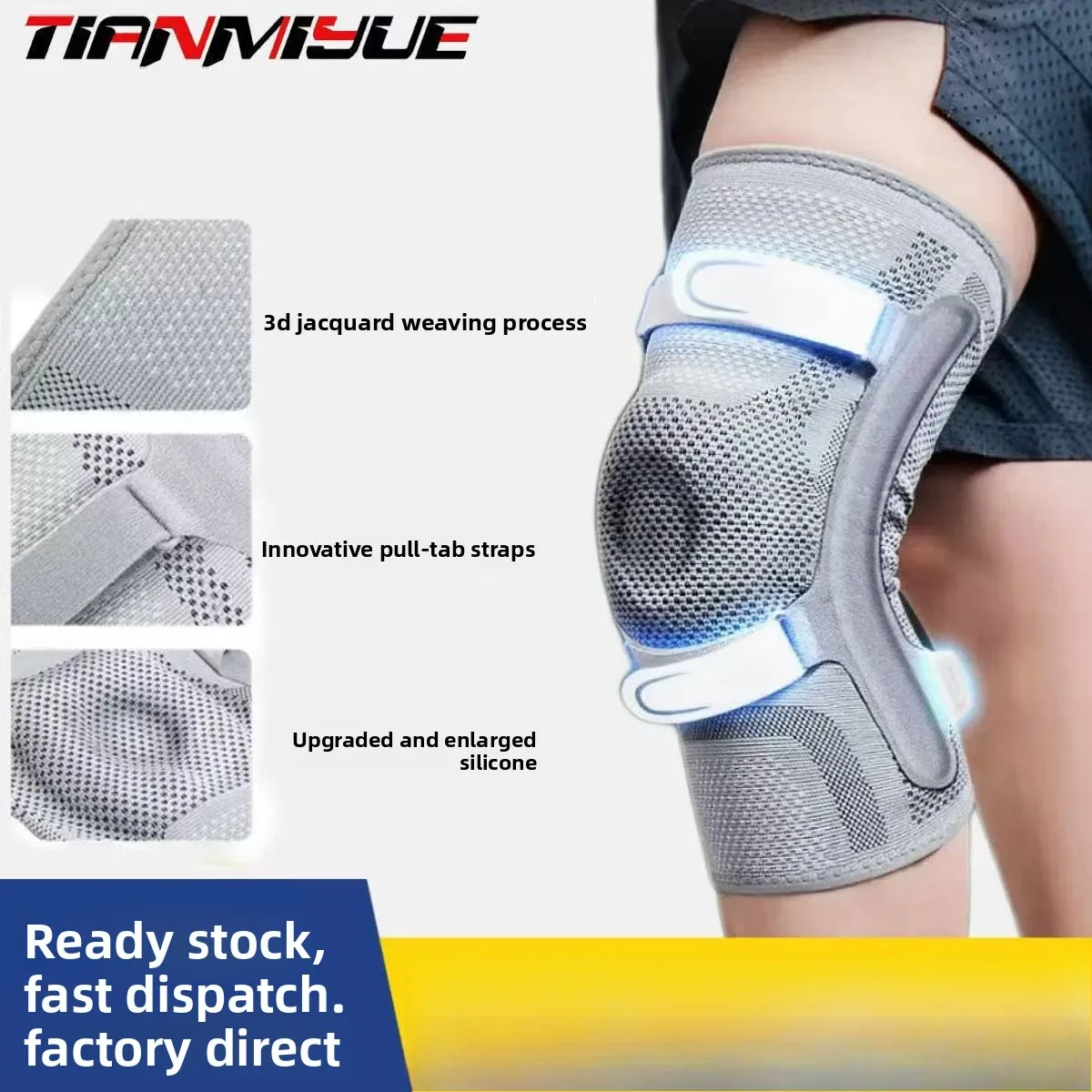 2026 New Hot Thin Nylon Knee Brace - Silicone Patella Strap, Meniscus Joint Protection for Hiking Sports Kneeling