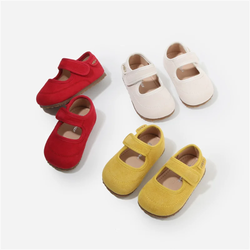 New Autumn Baby Shoes For Girls Leather Candy Color Toddler Princess Shoes Soft Sole Outdoor Fashion Kids Single Shoes