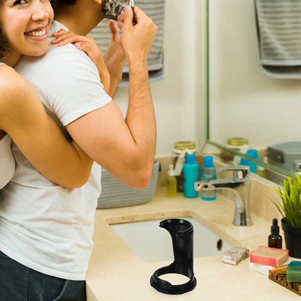 Picture 7: 2Pcs Portable Plastic Beard Grooming Brush Holder Shaving Tool Stand Desktop Razor Rack Space Saving Shave Brush Organizer