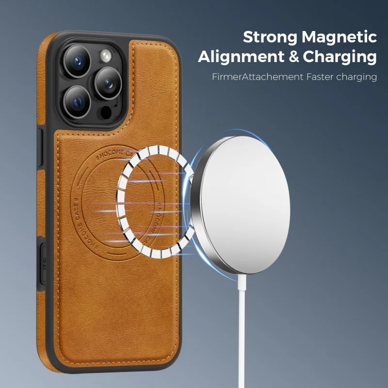 

New retro Magnetic Phone Case for 17/16/15/14/13/12 Pro Leather Protective Cover