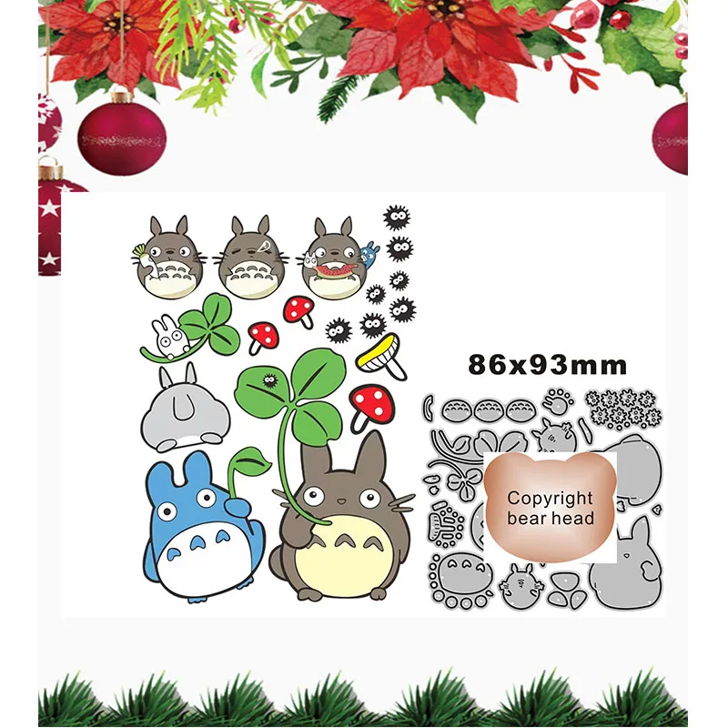 

Новинка 2022, металлические Вырубные штампы с котиком, грибом, зеленым листом для рукоделия, скрапбукинга, изготовления открыток, тиснение, ремесло, декоративные без штампов