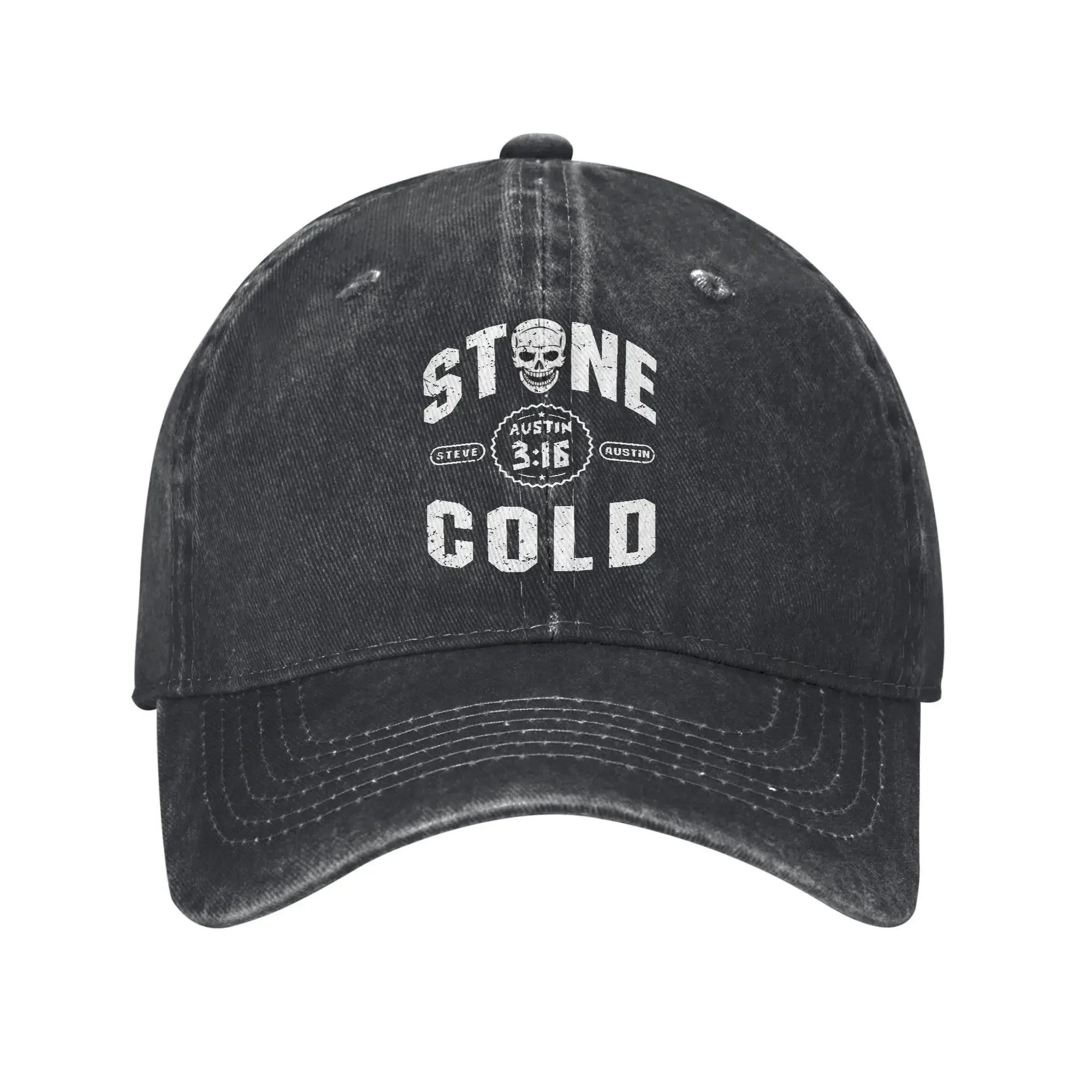 2026 Vintage Stones 316 Steve Austin Cold Baseball Cap Unisex Distressed Cotton Headwear Wrestling Skull Outdoor Running Gift Ha