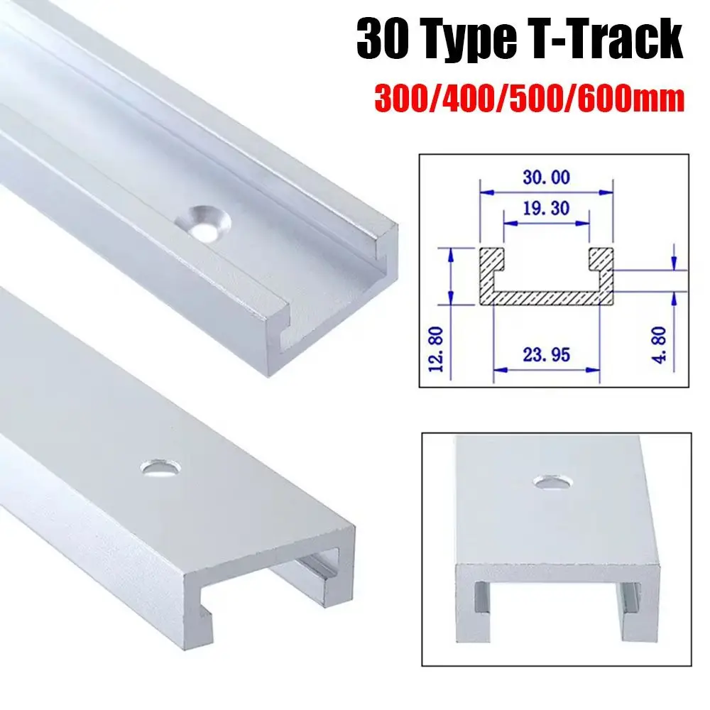 1Pcs Slide Guide Rail T-Track Aluminium Alloy T Slider Fixture Slot Slide T-Slot Track 300-600mm 30 Type