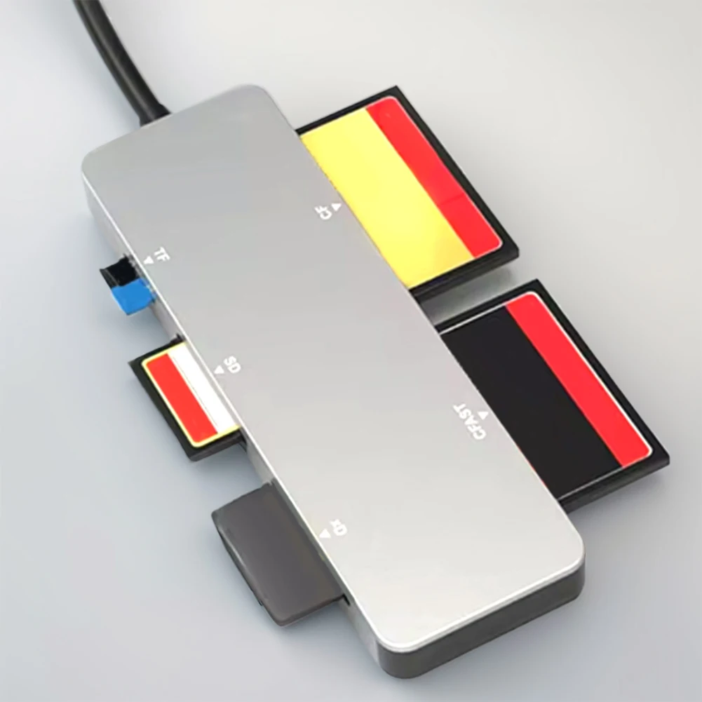 5 in 1 Multi Memory Card Reader 5Gbps CFast+XD+CF+SD+TF Reader Multi-Card Reader Adapter Type-C & USB A for Windows OS