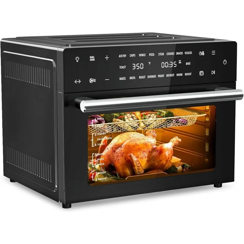 32 Quart Extra Large Oven Air Fryer Combo 18 in 1 Convection Oven Countertop with Bake Dehydrate and Rotisserie 1800W Ovens