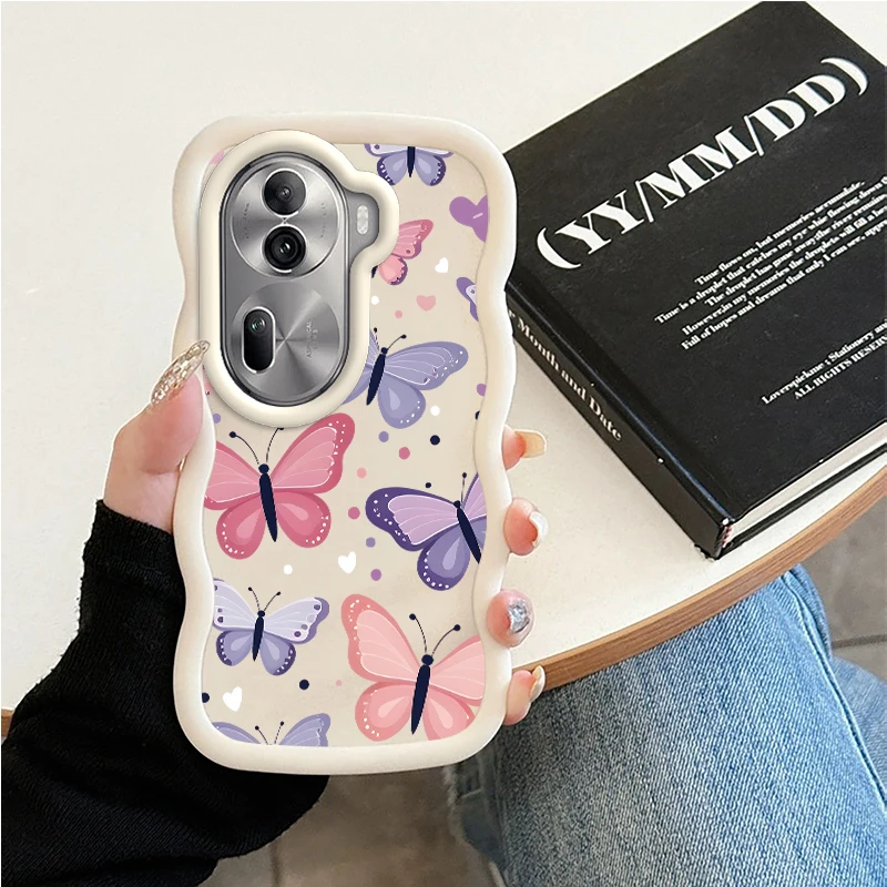 حافظة هاتف عصرية لهاتف OPPO A3x A17 A38 A57 A58 A59 A60 A76 A78 A79 A98 F27 F29 RENO 7 7Z 8T 11 12 13 F PRO غطاء مموج ناعم